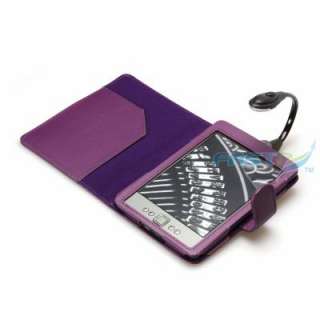 PURPLE PU LEATHER CASE COVER FOR NEW  KINDLE 4 WiFi WITH LED 