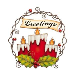  Candlelit Greetings Holiday Wreath Patio, Lawn & Garden