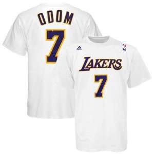 adidas Los Angeles Lakers #7 Lamar Odom White Player T shirt  