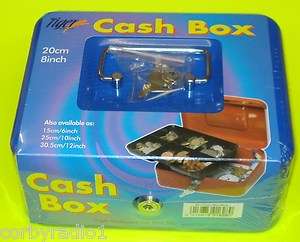 TAXI COIN & CASH HOLDER METAL BOX TRAY & HANDLE & KEYS METER MONEY 