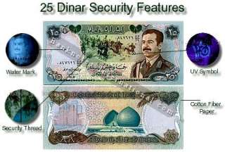 MINT 10 PACK IRAQ SADDAM 25 DINAR MONEY 1986 CERTIFIED UNC P 73  