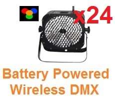 LOT 24 CUBE RGBA DMX Rechargeable Battery Powered LED Par 10mm Eternal 