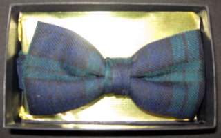 Mens Black Watch Plaid Pre Tied Bow Tie New In Box  