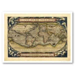 World Map By Ortelius 1570 Print 