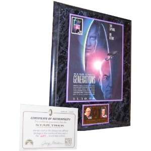   Generations Collectors Plaque Gold Stamped  Captain Kirk and Picard