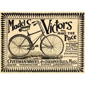  1891 Ad Overman Wheel Model C Victors Bicycles Mass 