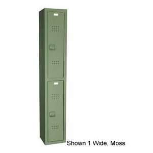  15 X 18 X 60 Solid Plastic Locker Double Tier, 1 Wide Moss 