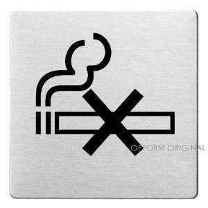  Stainless Steel Door Sign Pictogram No Smoking 3.3 x 3.3 