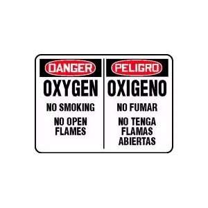   NO SMOKING NO OPEN FLAMES (BILINGUAL) Sign   10 x 14 .040 Aluminum