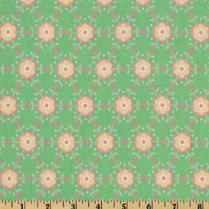   Wide Folk Heart Flower Green Fabric By The Yard Arts, Crafts & Sewing