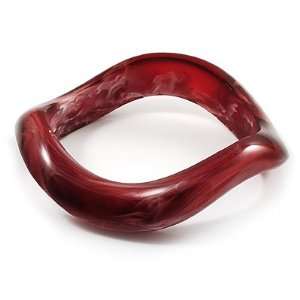  Light Crimson Curvy Acrylic Bangle Bracelet Jewelry