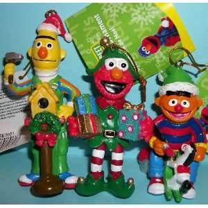  Sesame Street Ornament Lot of 3   Elmo, Ernie, Bert 