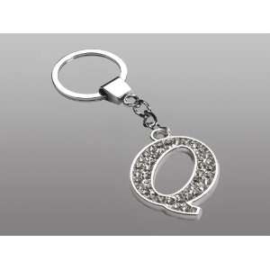  Letter Q Covered w/ Ice Bling Clear Gem Crystals Metal Key 