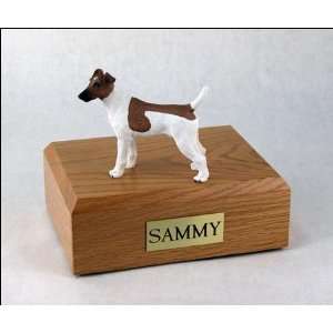   Fox Terrier, Smooth Brown & White Dog Cremation Urn