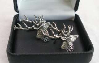 Stag Cufflinks, Fine English Pewter, hunting, shooting  