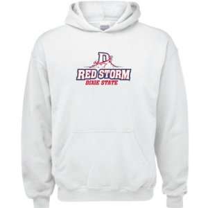  Dixie State Red Storm White Youth Logo Hooded Sweatshirt 