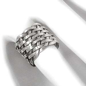 16mm Weave 925 Sterling Silver Eternity Ring  