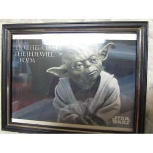 Star wars Attack of the clones yoda post card in frame