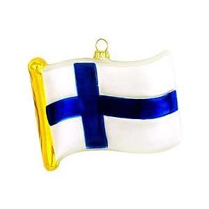  Finland Flag Glass Ornament