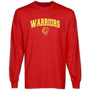  Cal State Stanislaus Warriors Red Logo Arch Long Sleeve T 