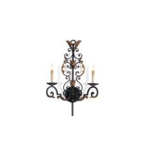 Currey and Company 5553 2 Light Chateaux Wall Sconce, Spanish Gilt 