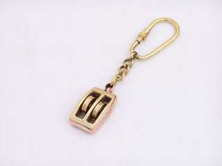 Solid Brass Pulley key chain Nautical Keychain  