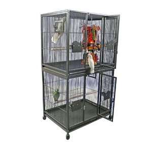  Stainless Steel Double Stack Bird Cage