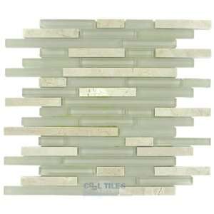  Impact  staggered glass mosaic tile in cirrus