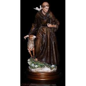  Capodimonte St. Francis in Full Color Porcelain Statue 
