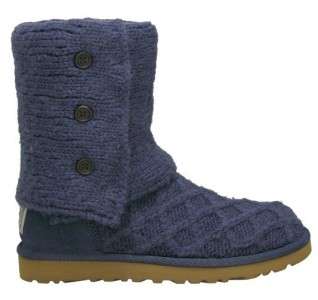 UGG Lattice Cardy Womens Sweater Boots Navy 6  