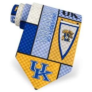  Mens Kentucky Plaid Tie by NCAA in Blue Sports 