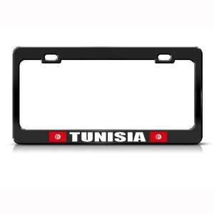 Tunisia Flag Black Country Metal license plate frame Tag Holder