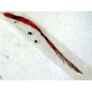  New Fashion Feather Hair Extension with Silicone Beads Red 