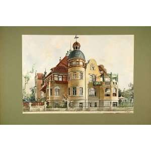   Schubertstrasse 6 Dresden   Original Chromolithograph