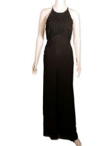 Carmen Marc Valvo Sz 2 Cache VTG Cocktail Dress ~ Full Length Black 