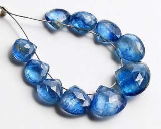 AA Kyanite Faceted Heart Briolette Beads 5 8mm.  