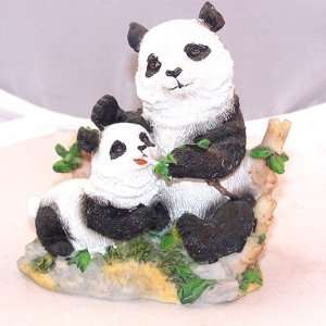 Panda Bear and Cub Figurine