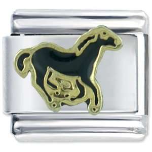   Pugster Black Stallion Horse Spring Italian Charms Pugster Jewelry