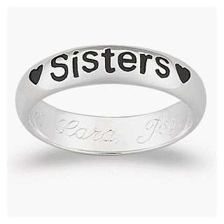  Sterling Silver SISTERS Message Ring, Size 5 Jewelry