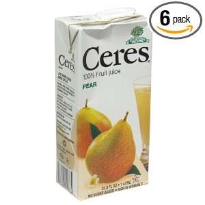 Ceres Pear, 33.8 Ounce (Pack of 6)  Grocery & Gourmet Food