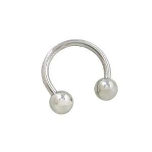  Surgical Steel Horse Shoe Ring with Ball Beads   14 Gauge 
