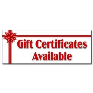  24 GIFT CERTIFICATES AVAILABLE DECAL sticker new 