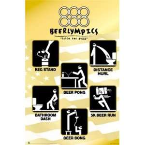   Beer Olympics College Drinking Poster Print 22x34