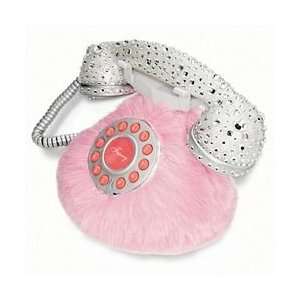  Furry Pink Phone with Crystal Handset