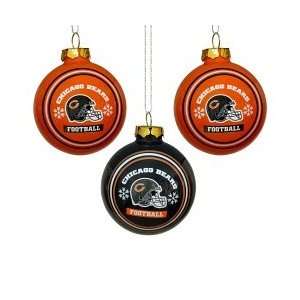 Forever Collectibles NFL Chicago Bears Glass Ball Ornament 3 Pack 