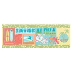 allen + roth Brightly Colored Surfs Up Wallpaper Border LW1341821 