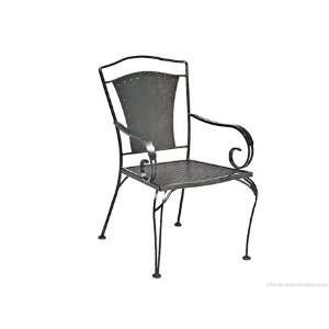  Woodard Reston Wrought Iron Dining Arm Patio Chair Cognac 