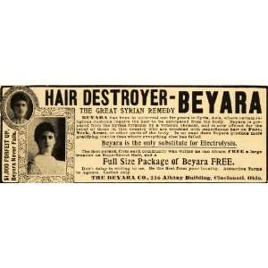  1902 Ad Beyara Co. Unwanted Hair Removal Syrian Remedy 