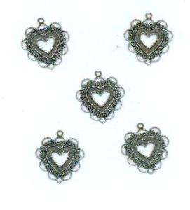 Gold or Silver antiqued CHARMS 5 pc.  