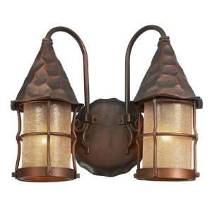  Rustica Antique Copper Scavo 2 Light Outdoor Wall Sconce 